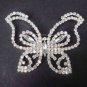 Bridal dress Clear crystal silver tone butterfly Rhinestone Brooch pin PI409