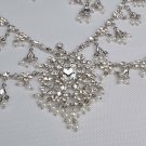 Bridal Rhinestone crystal silver Topknot Maang tikka deco Headpiece tiara HR305