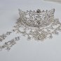 Bridal Rhinestone crystal silver Topknot Maang tikka deco Headpiece tiara HR305