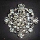 Bridal Vintage style crystal cake dress topper Czech Rhinestone Brooch pin Pi168