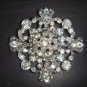 Bridal Vintage style crystal cake dress topper Czech Rhinestone Brooch pin Pi168