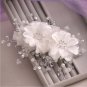 Bridal adjustable white rhinestone flower sequin hair Fascinator BA196