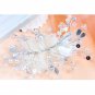 Bridal adjustable white rhinestone flower sequin hair Fascinator BA196