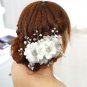Bridal adjustable white rhinestone flower sequin hair Fascinator BA196
