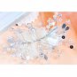 Bridal adjustable white rhinestone flower sequin hair Fascinator BA196