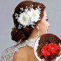 Bridal adjustable white rhinestone flower sequin hair Fascinator BA196