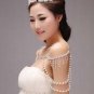 2 items Bridal crystal faux peral Rhinestone shoulder necklace tiara set HR293