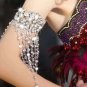 Bridal Rhinestone ribbon crystal dangle Lolita arm deco armlet BR369