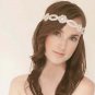Bridal Rhinestone trim sash applique ribbon headband Princess Prom Tiara HR296