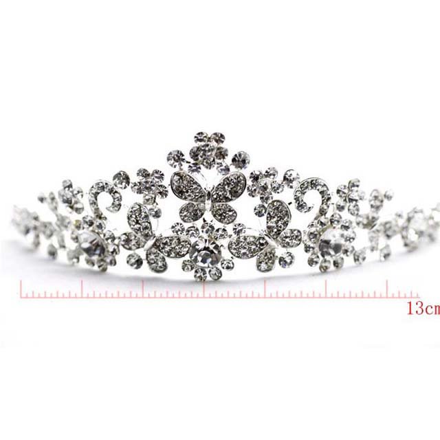 Bridal Butterfly Rhinestone Crystal necklace earring set Hair tiara crown NR347A