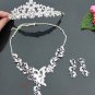 Bridal Butterfly Rhinestone Crystal necklace earring set Hair tiara crown NR347A