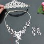 Bridal Butterfly Rhinestone Crystal necklace earring set Hair tiara crown NR347A