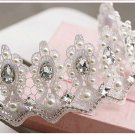 Bridal Rhinestone Crystal adjustable lace Prom Princess crown tiara HR306