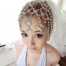Bridal Rhinestone Butterfly Faux pearl Maang tikka dangle Hair tiara HR215