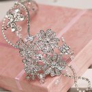 Bridal Rhinestone crystal flower headpiece Adjustable forehead band Tiara HR250