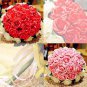 Wedding Bouquet Artificial Plastic White purple Flower Posy WB03