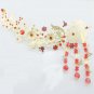 Bridal traditional Chinese Red bead gold butterfly Hair Vines Halos Tiara HR256