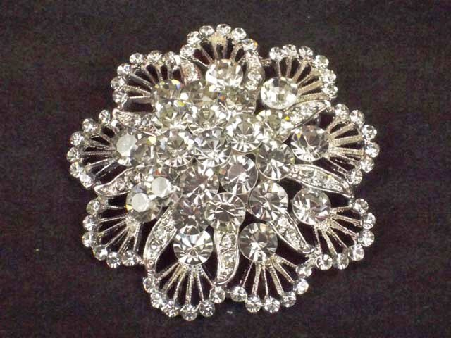 Bridal Cake topper dress Czech decoration crystal Rhinestone Brooch pin Pi577