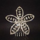 2 pcs Bridal Clear Rhinestone Silver tone Crystal flower hair comb Tiara RB460