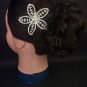 2 pcs Bridal Clear Rhinestone Silver tone Crystal flower hair comb Tiara RB460