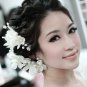 Bridal adjustable cream flower Faux pearl prom hair Fascinator BA192