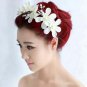 Bridal adjustable cream flower Faux pearl prom hair Fascinator BA192
