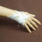 Lolita Belly dance Rhinestone flower white Lace  slave Bracelet BR370