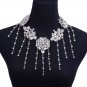 Bridal crystal Rhinestone shoulder deco Bra bib necklace NR473