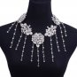Bridal crystal Rhinestone shoulder deco Bra bib necklace NR473