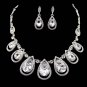 3 item Bridal Rhinestone Crystal Hair tiara tiara necklace earring set NR467A