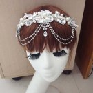 Bridal Rhinestone lace adjustable dangle Maang tikka Prom Princess tiara HR308