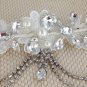 Bridal Rhinestone lace adjustable dangle Maang tikka Prom Princess tiara HR308
