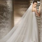 2 layer T2  Bridal Cathedral Wedding White Ivory Veil 2.8M with comb V15
