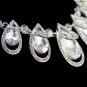 Bridal dangle flower Rhinestone Crystal Hair tiara necklace earring set NR467