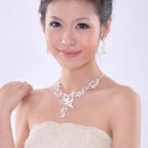 Bridal Rhinestone crystal butterfly topknot tiara earring necklace set