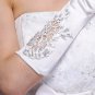 14" Bridal prom Lace Satin Voile Sequin Evening Gloves S50