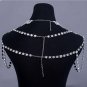 Bridal crystal Dangle heart Rhinestone shoulder deco bib necklace NR462