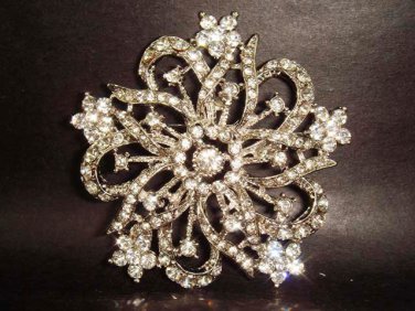 Bridal Classic Czech crystal Rhinestone Brooch pin PI133