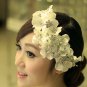 Bridal Rhinestone light yellow silk flower Adjustable forehead band Tiara BA189