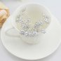 10 pcs Bridal silver rhinestone red rose flower Hair pin hairpin RP180