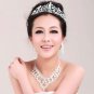 Bridal 3 items rhinestone crystal Hair Tiara Crown Necklace earring set HR252A