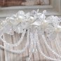 Bridal dance Flower bead applique dangle headband Prom tiara HR279
