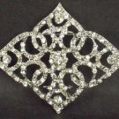 Bridal vintage style crystal sew rhombus Czech Rhinestone brooch pin PI585