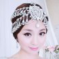 Bridal Rhinestone forehead band dangle headdress topknot Hair tiara HR300