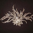 Bridal Dress decoration Silver tone Czech Clear Rhinestone Brooch pin PI416