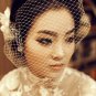1yd bridal french bead rhinestone birdcage veil white bridal net V17