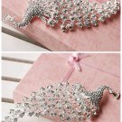 BRIDAL  PROM PEACOCK HEADDRESS CLEAR RHINESTONE HAIR TIARA COMB RB646