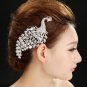 BRIDAL PROM PEACOCK HEADDRESS CLEAR RHINESTONE HAIR TIARA COMB RB646