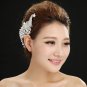 BRIDAL PROM PEACOCK HEADDRESS CLEAR RHINESTONE HAIR TIARA COMB RB646