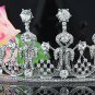 Bridal Rhinestone crystal Topknot tiara earring necklace set NR404+HR299